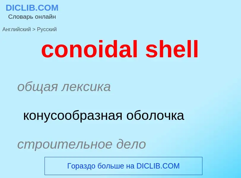 What is the Russian for conoidal shell? Translation of &#39conoidal shell&#39 to Russian