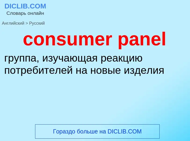 Как переводится consumer panel на Русский язык