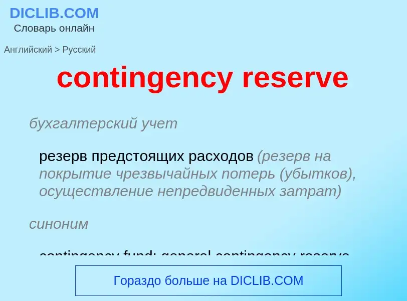 Vertaling van &#39contingency reserve&#39 naar Russisch