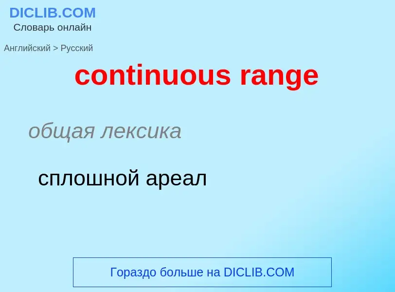 Как переводится continuous range на Русский язык