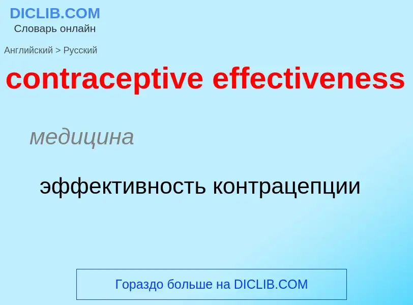 Как переводится contraceptive effectiveness на Русский язык