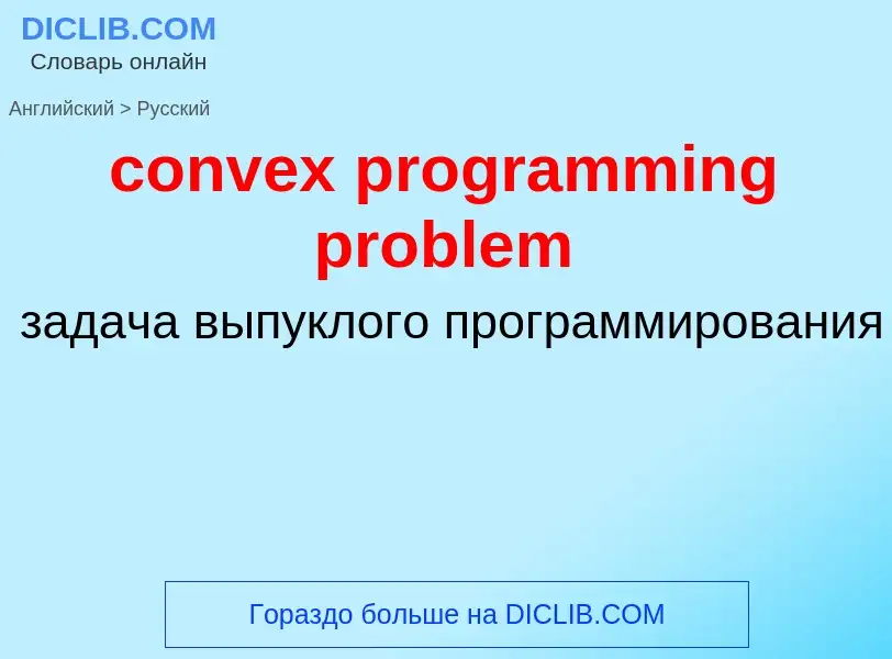 Vertaling van &#39convex programming problem&#39 naar Russisch