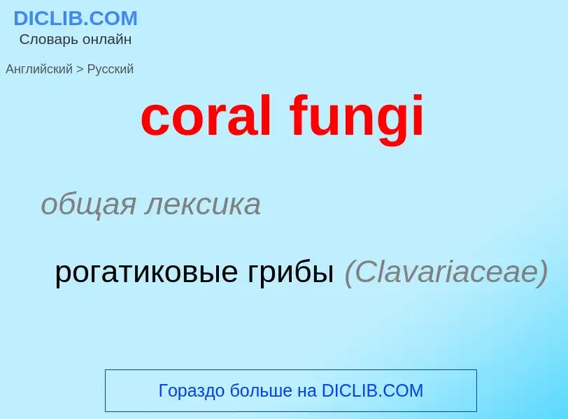 Traduction de &#39coral fungi&#39 en Russe