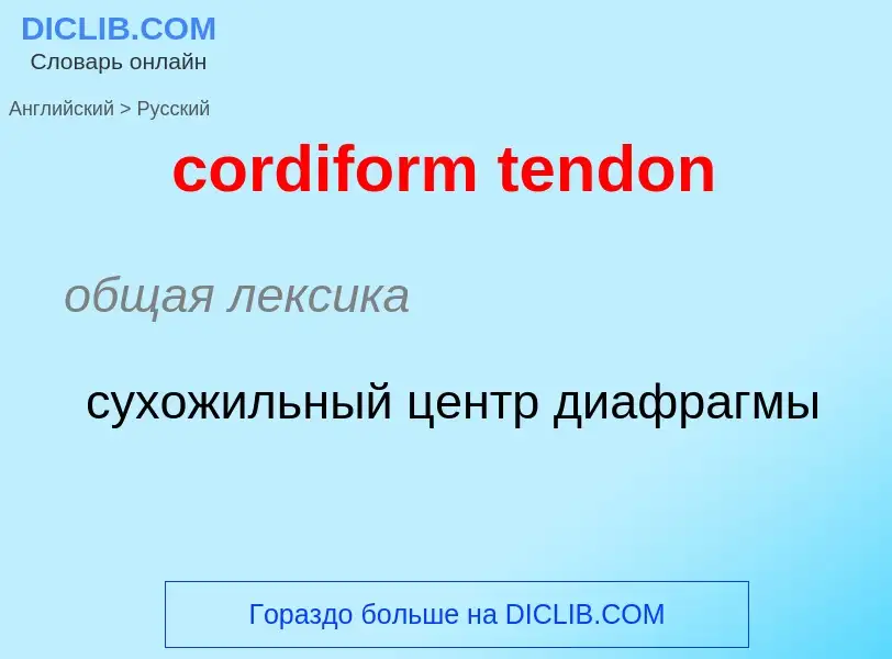 Как переводится cordiform tendon на Русский язык