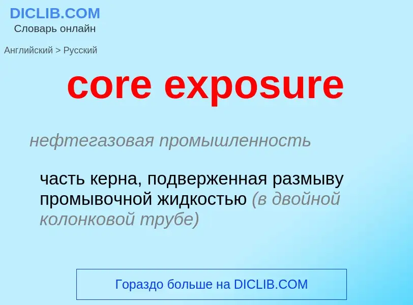 Как переводится core exposure на Русский язык