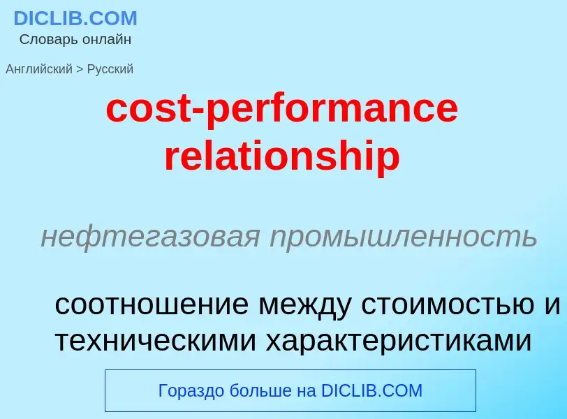 Как переводится cost-performance relationship на Русский язык