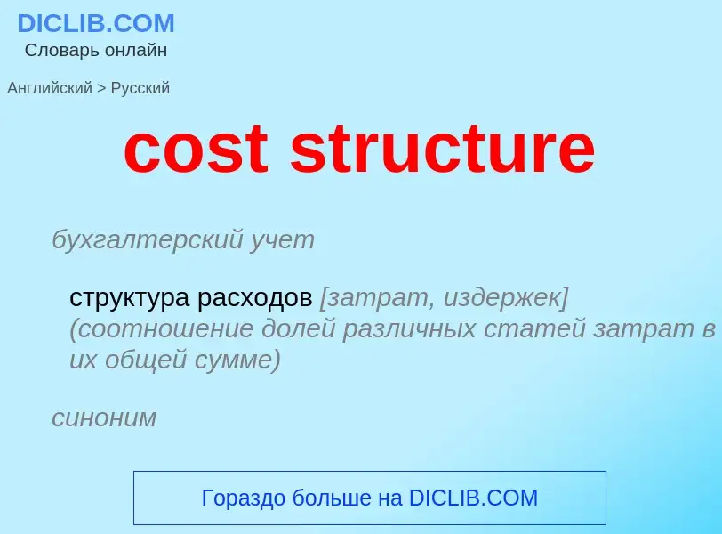 Как переводится cost structure на Русский язык