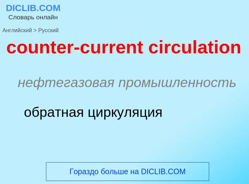 Как переводится counter-current circulation на Русский язык