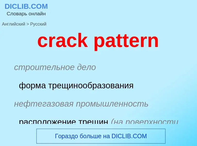 Как переводится crack pattern на Русский язык