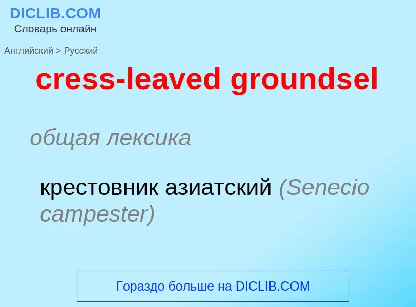 Как переводится cress-leaved groundsel на Русский язык