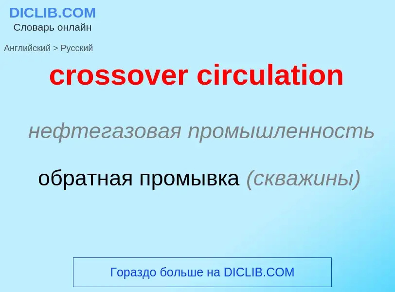 Как переводится crossover circulation на Русский язык