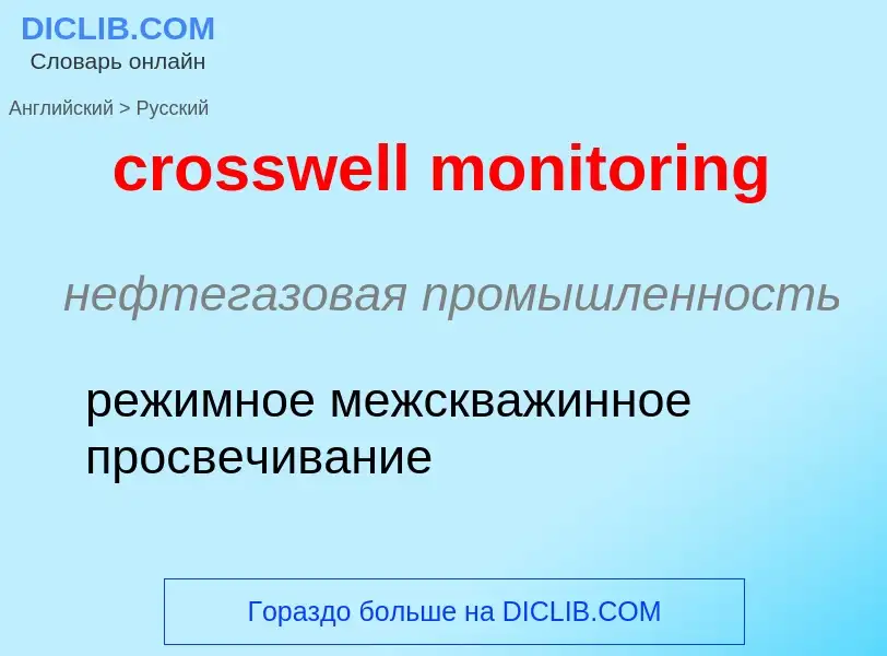 Como se diz crosswell monitoring em Russo? Tradução de &#39crosswell monitoring&#39 em Russo