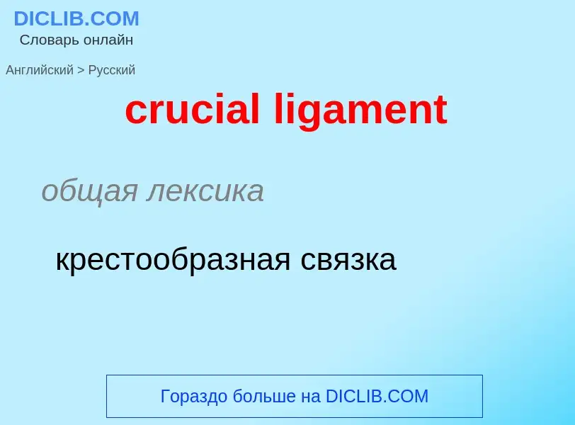 Μετάφραση του &#39crucial ligament&#39 σε Ρωσικά