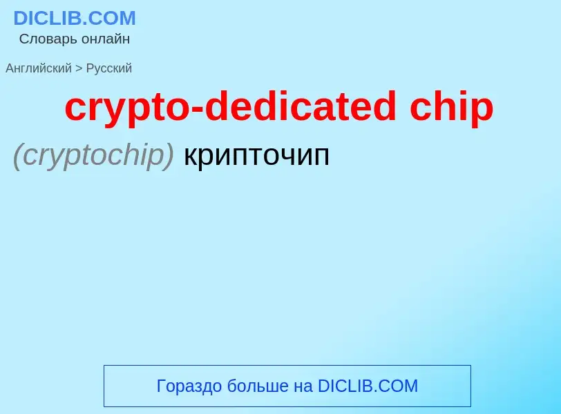 Vertaling van &#39crypto-dedicated chip&#39 naar Russisch