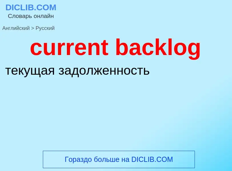 Как переводится current backlog на Русский язык