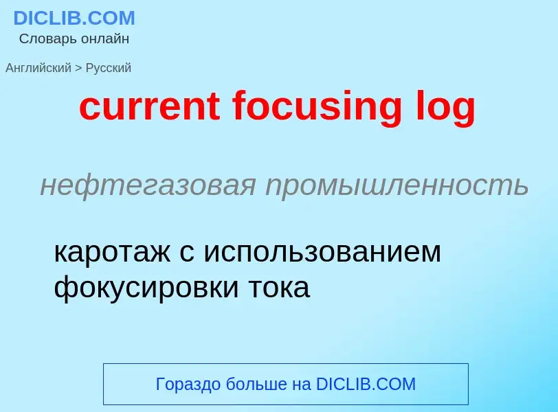 Как переводится current focusing log на Русский язык