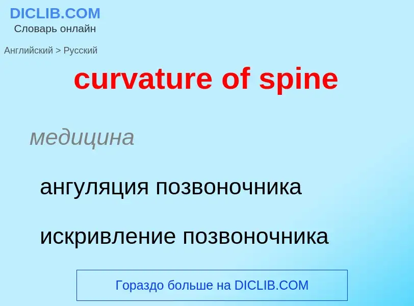 Как переводится curvature of spine на Русский язык