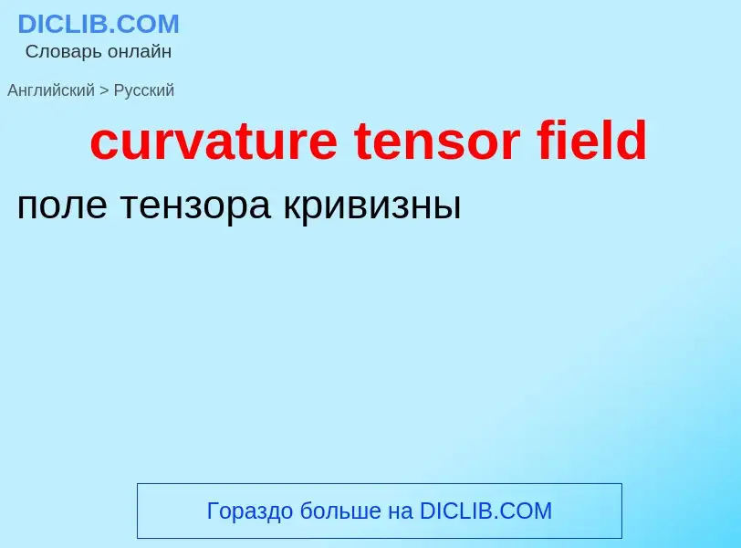 Как переводится curvature tensor field на Русский язык