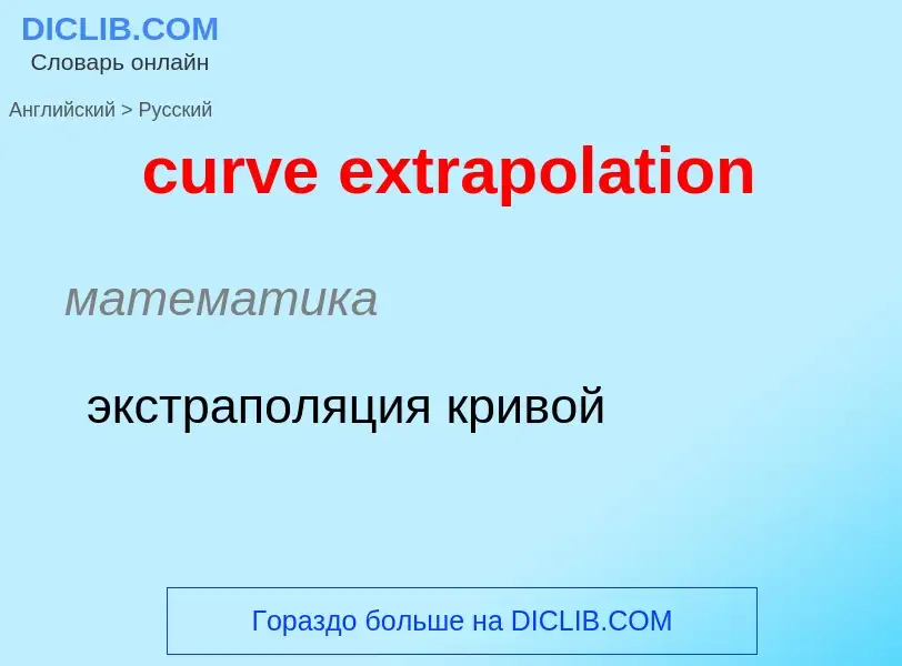 Как переводится curve extrapolation на Русский язык