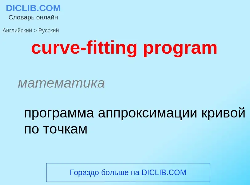 Vertaling van &#39curve-fitting program&#39 naar Russisch