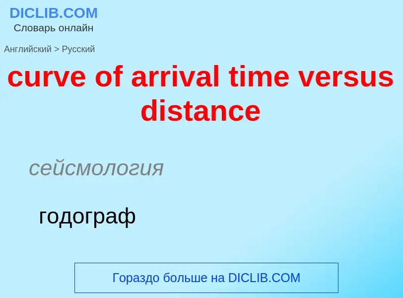 Как переводится curve of arrival time versus distance на Русский язык