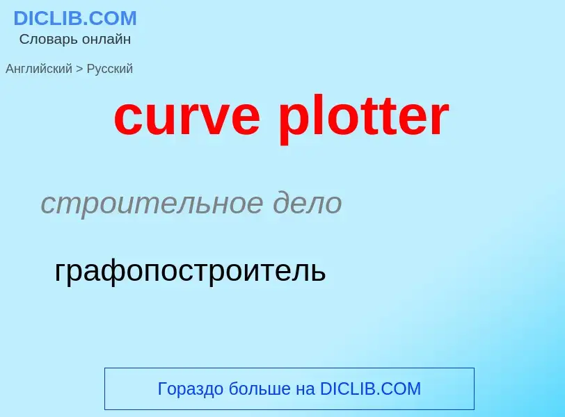 Como se diz curve plotter em Russo? Tradução de &#39curve plotter&#39 em Russo