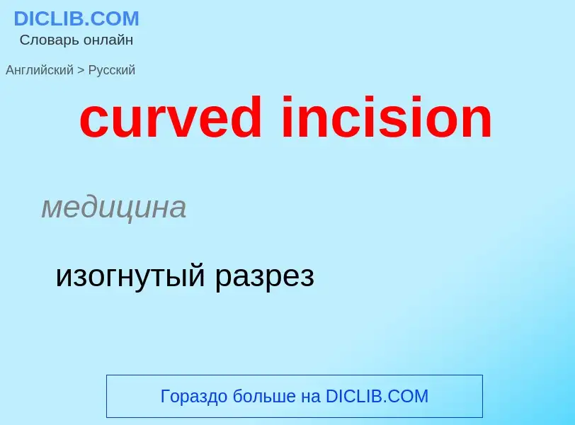 Как переводится curved incision на Русский язык