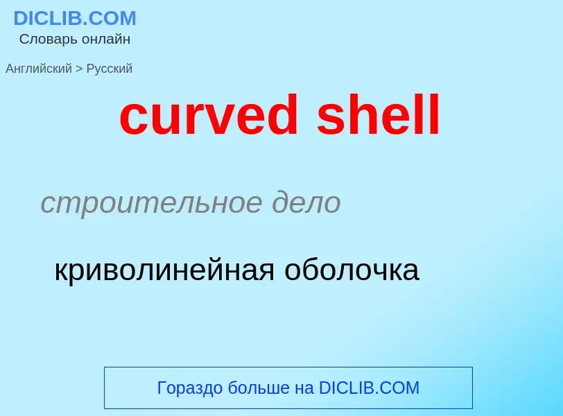 What is the Russian for curved shell? Translation of &#39curved shell&#39 to Russian