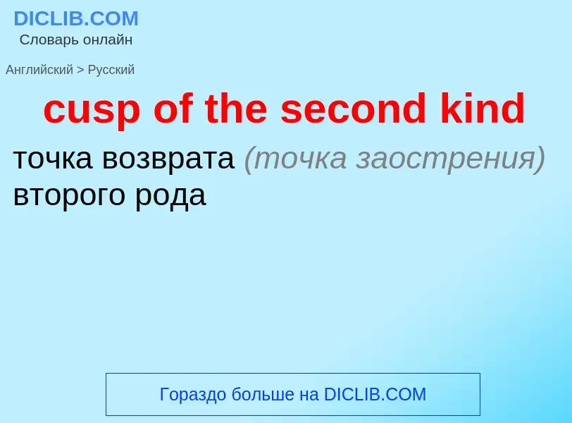 Как переводится cusp of the second kind на Русский язык