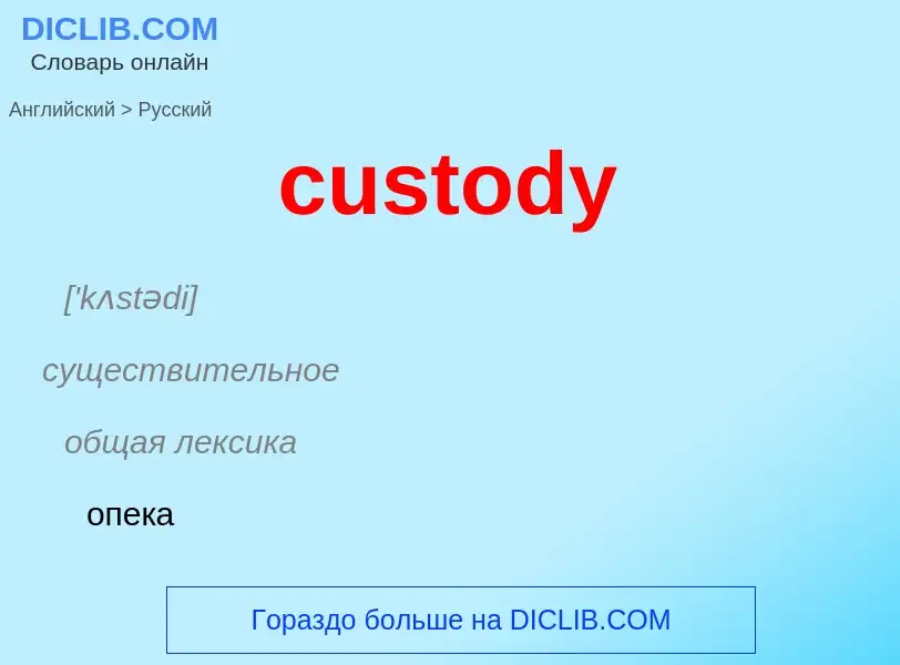 Как переводится custody на Русский язык