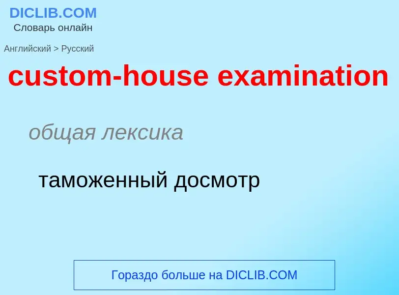 Как переводится custom-house examination на Русский язык