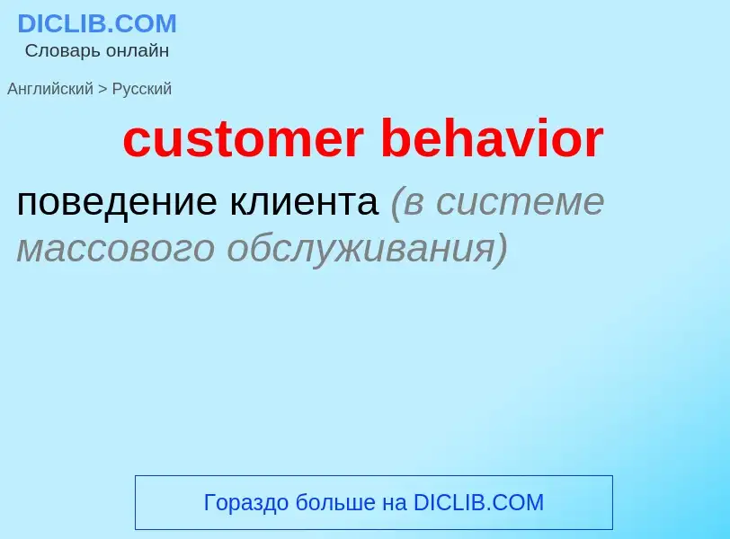 Как переводится customer behavior на Русский язык