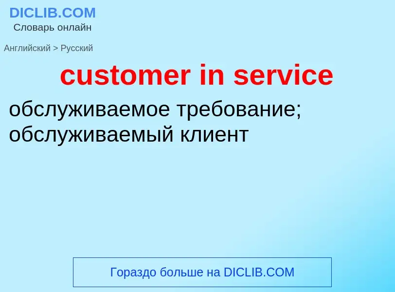 Как переводится customer in service на Русский язык