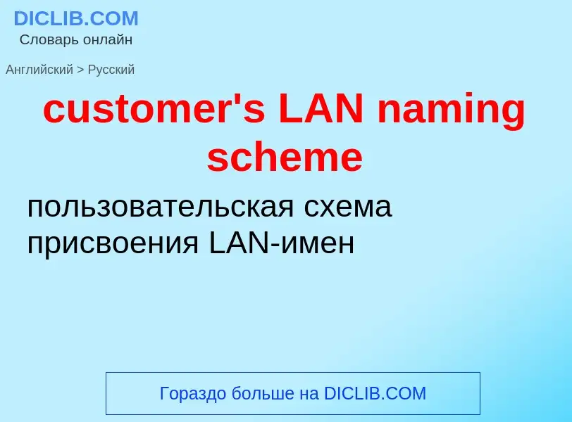 Как переводится customer's LAN naming scheme на Русский язык