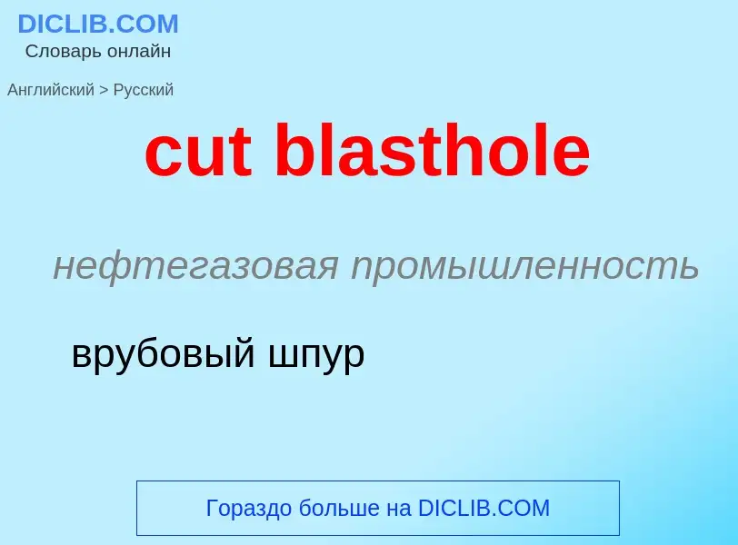 Как переводится cut blasthole на Русский язык