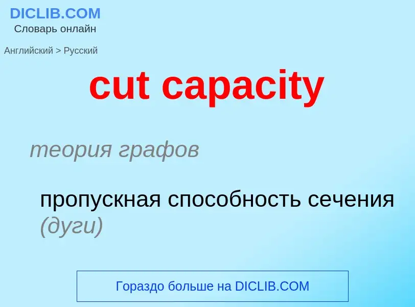 Как переводится cut capacity на Русский язык