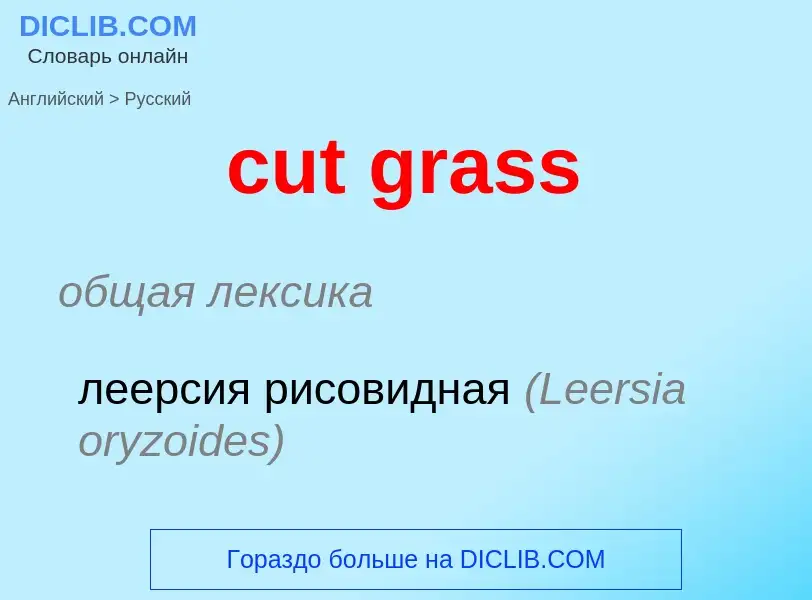 Как переводится cut grass на Русский язык