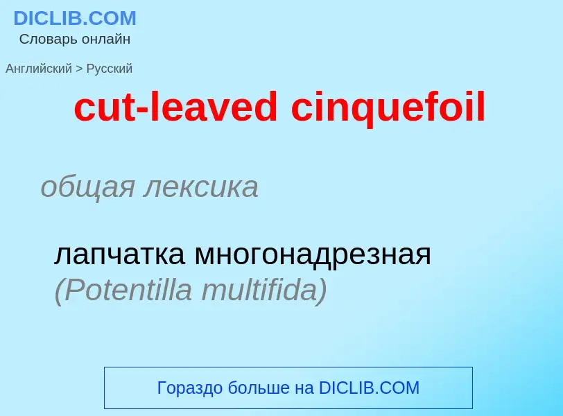 Как переводится cut-leaved cinquefoil на Русский язык