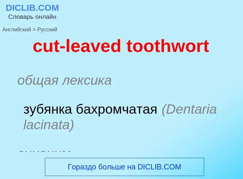 Как переводится cut-leaved toothwort на Русский язык