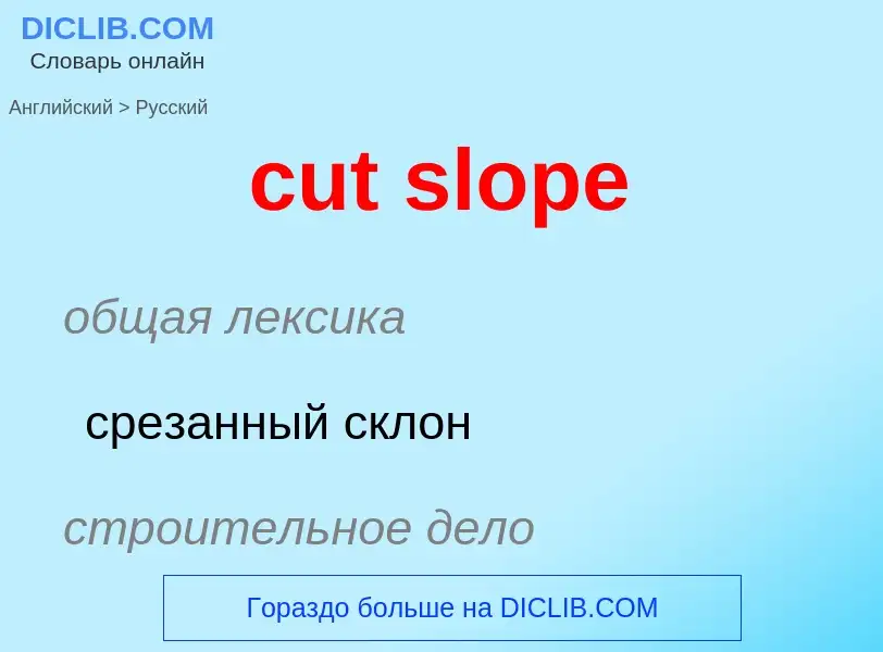 Как переводится cut slope на Русский язык