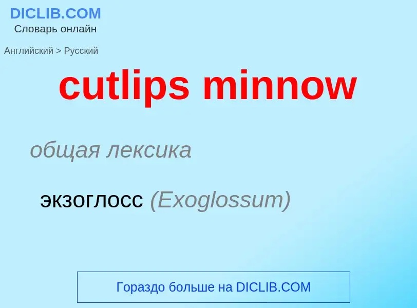 Как переводится cutlips minnow на Русский язык