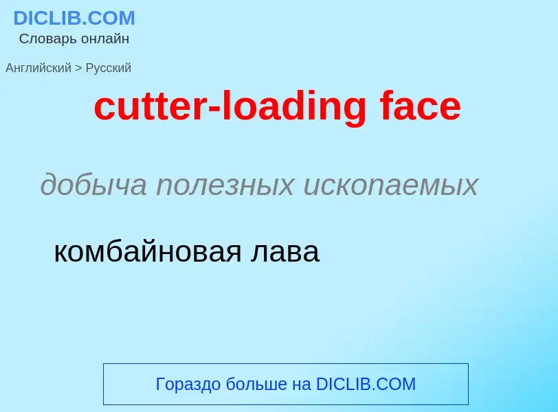 Как переводится cutter-loading face на Русский язык