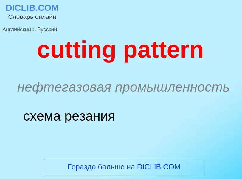 Как переводится cutting pattern на Русский язык