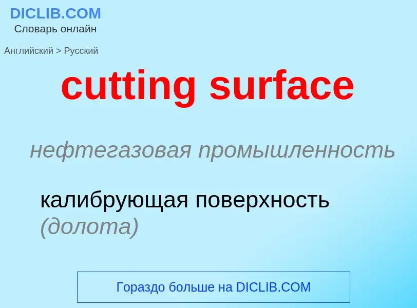 Как переводится cutting surface на Русский язык