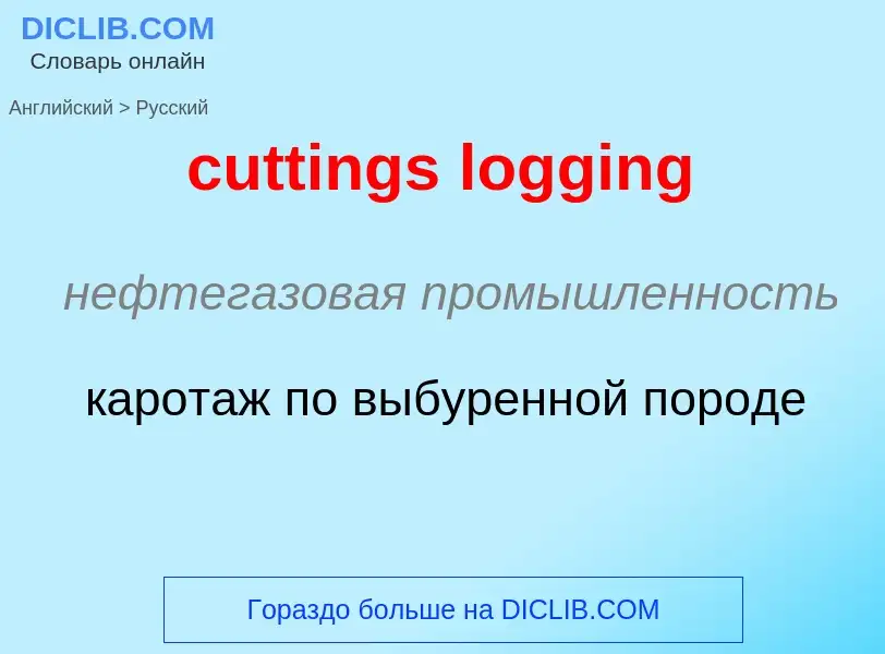 Как переводится cuttings logging на Русский язык