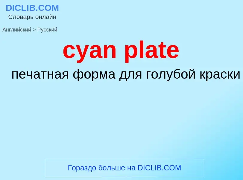 Как переводится cyan plate на Русский язык