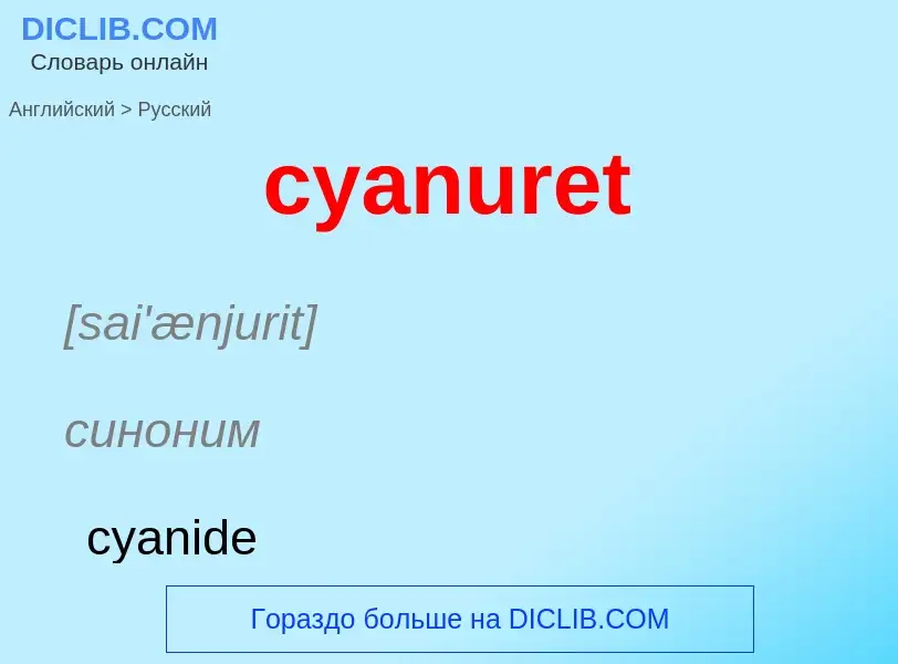 Как переводится cyanuret на Русский язык