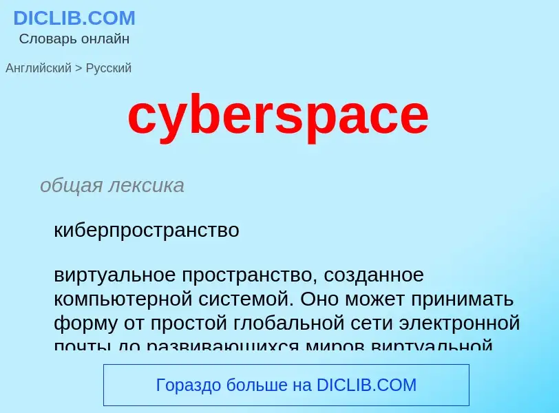 Как переводится cyberspace на Русский язык