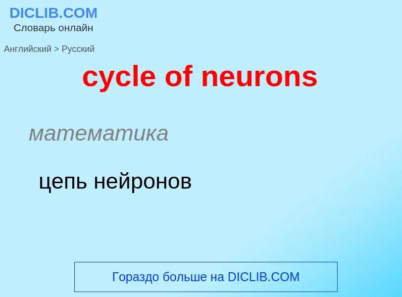 Как переводится cycle of neurons на Русский язык