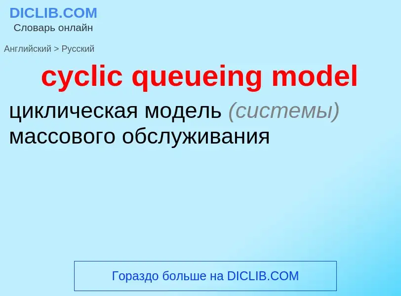 Как переводится cyclic queueing model на Русский язык